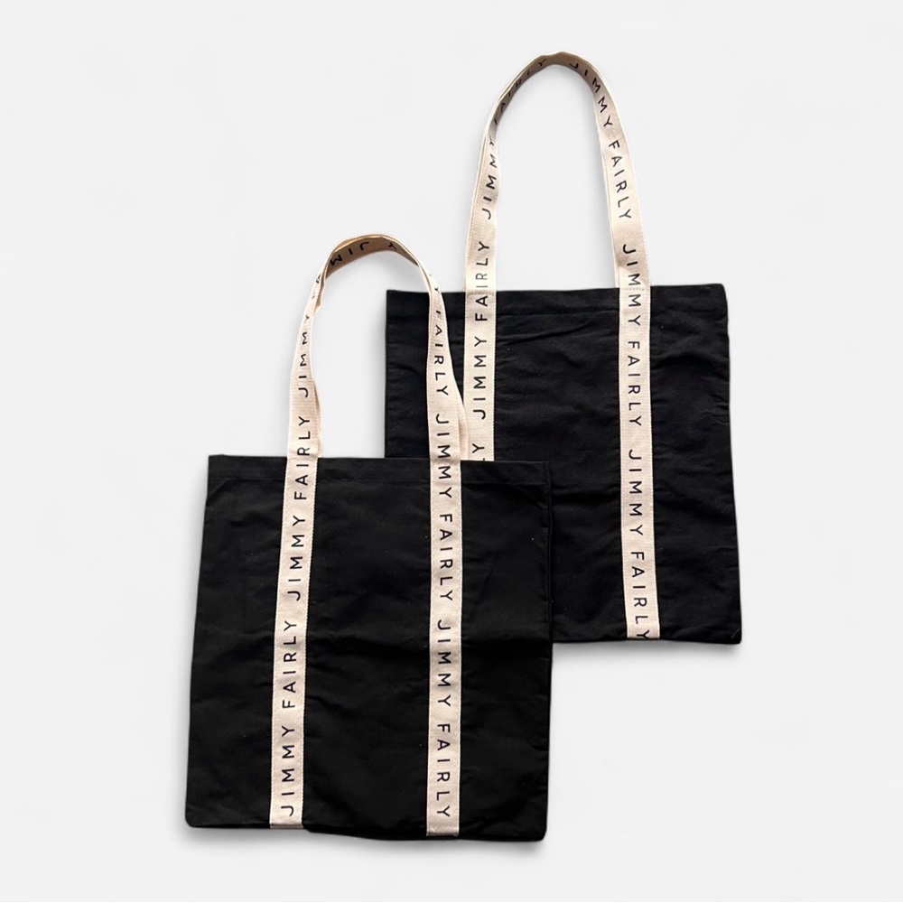 2 NWOT Jimmy Fairly Black Cotton Tote Bags